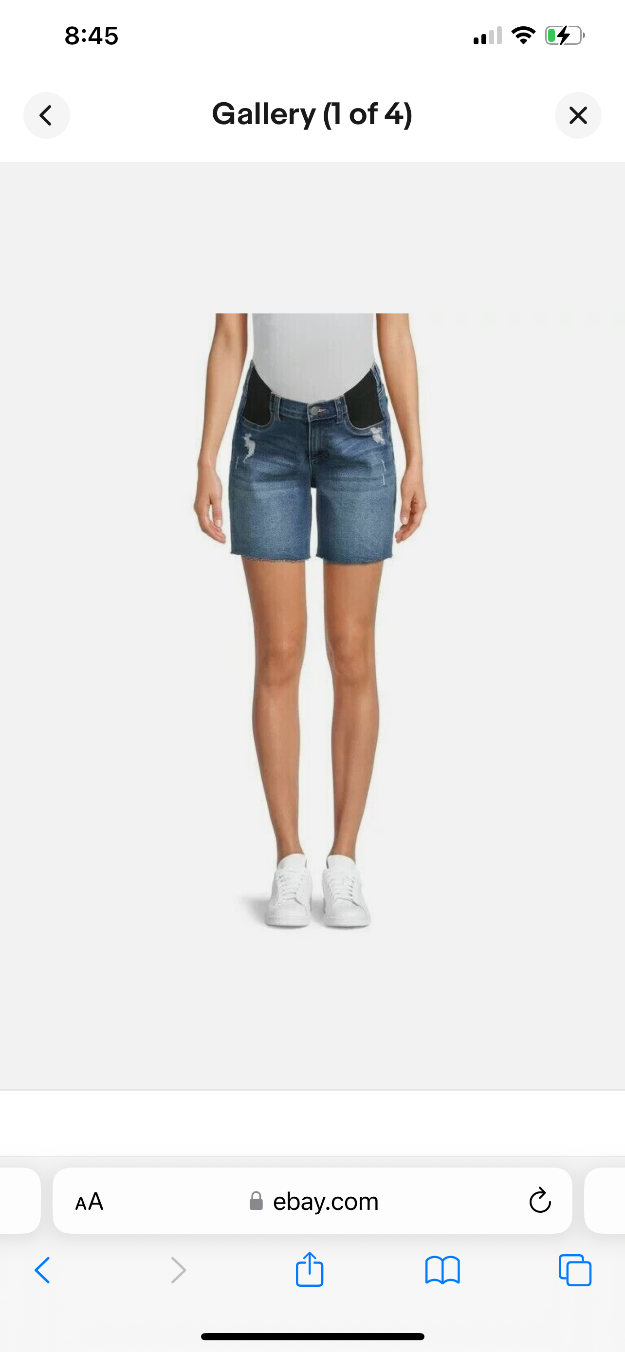 Stretch Side Panel Underbump Raw Hem Blue Shorts