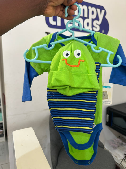 Gerber Robot Bodysuit Pants Cap 3 pack Set