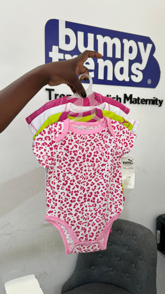 Puma 4 Pack Girls Bodysuit Set