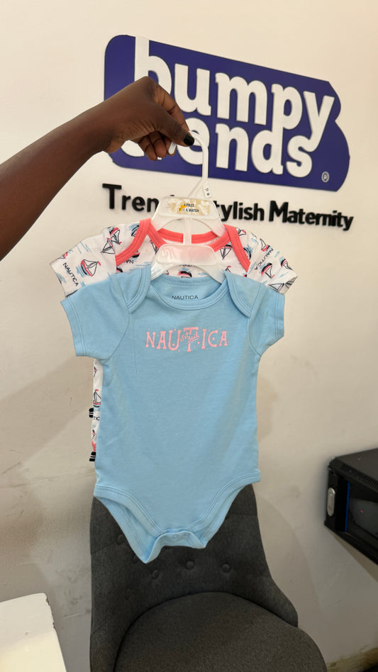 Nautica 2 pack Bodysuit Set For Baby Boy