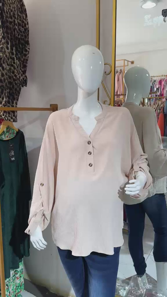 Maternity/Nursing Button Front Loose Shirt For Pregnant Women