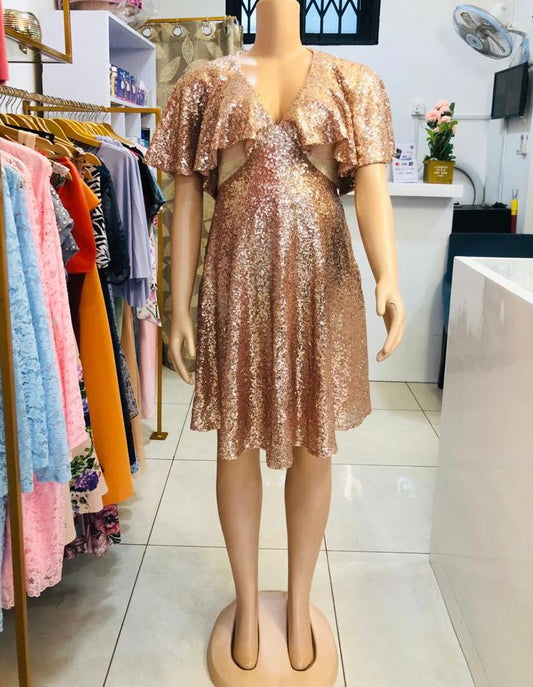 Shimmer Mesh Back Skater Maternity Dress