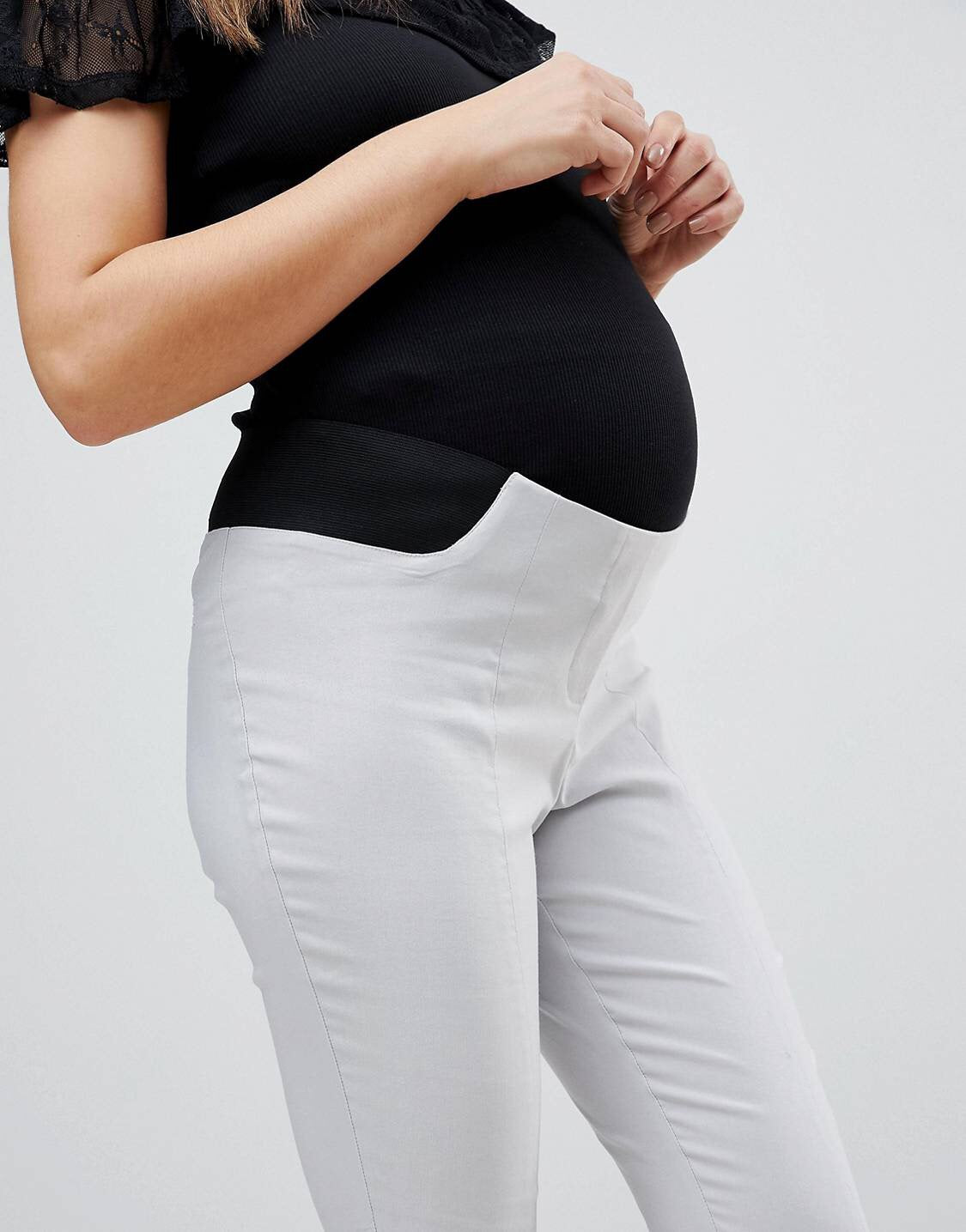 Grey Underbump Maternity Trousers